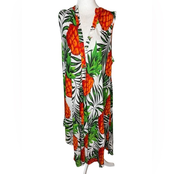 Tropical Pineapple Print Swim Coverup 3X NWT Beach Coverup - Picture 3 of 13
